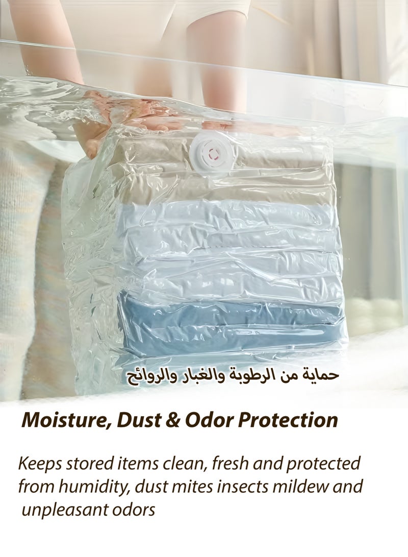 توشيونيكس مجموعة أكياس تخزين ثلاثية الأبعاد مضغوطة بتفريغ الهواء (5 قطع) - أكياس تنظيم بسحاب موفر للمساحة بدون ضخ، مزودة بصمام هواء أحادي الاتجاه، مناسبة للملابس والبطانيات والألحفة وأغطية الأسرة وتخزين أغراض السفر - متينة وسميكة وقابلة لإعادة الاستخدام (50×70×32 سم، 60×80×32 سم، 80×100×32 سم) - موديل T114478 - Image 4